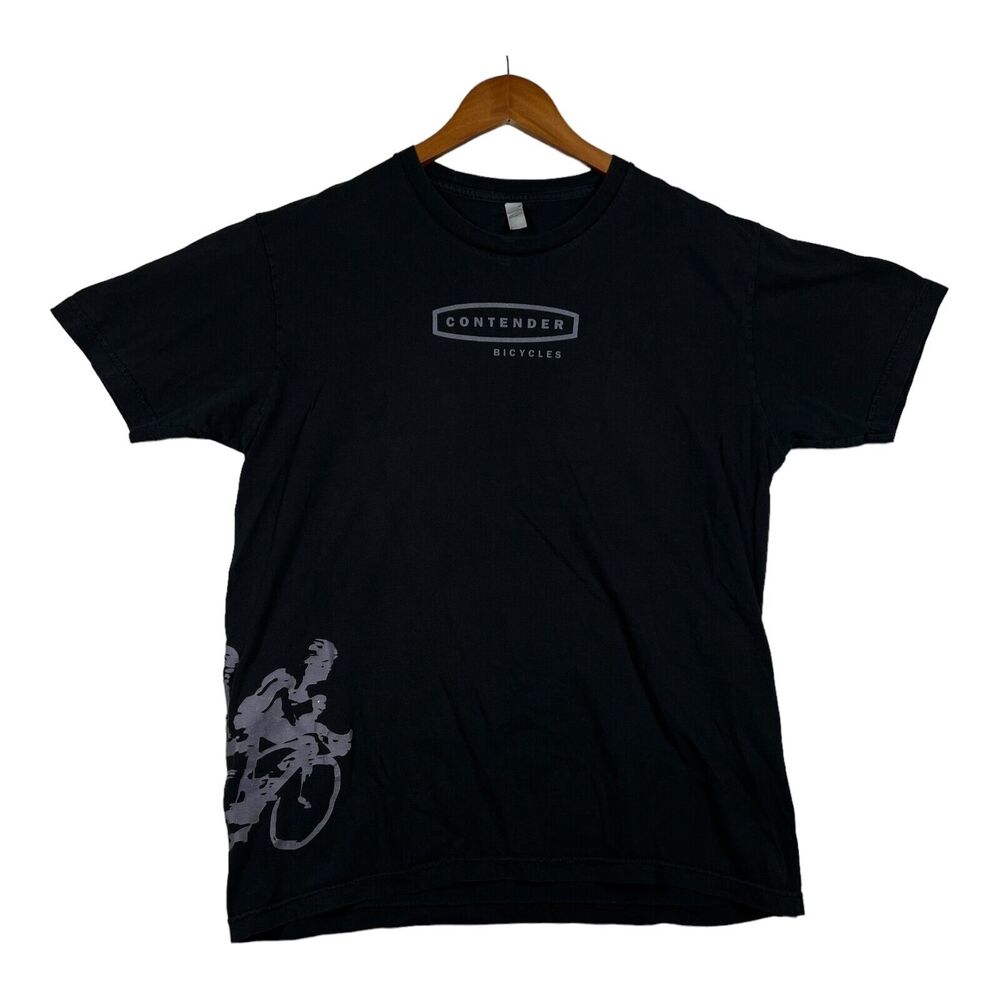 Contender Bicycles Men's Cycling Bike Black Ride T Shirt sz Large L
